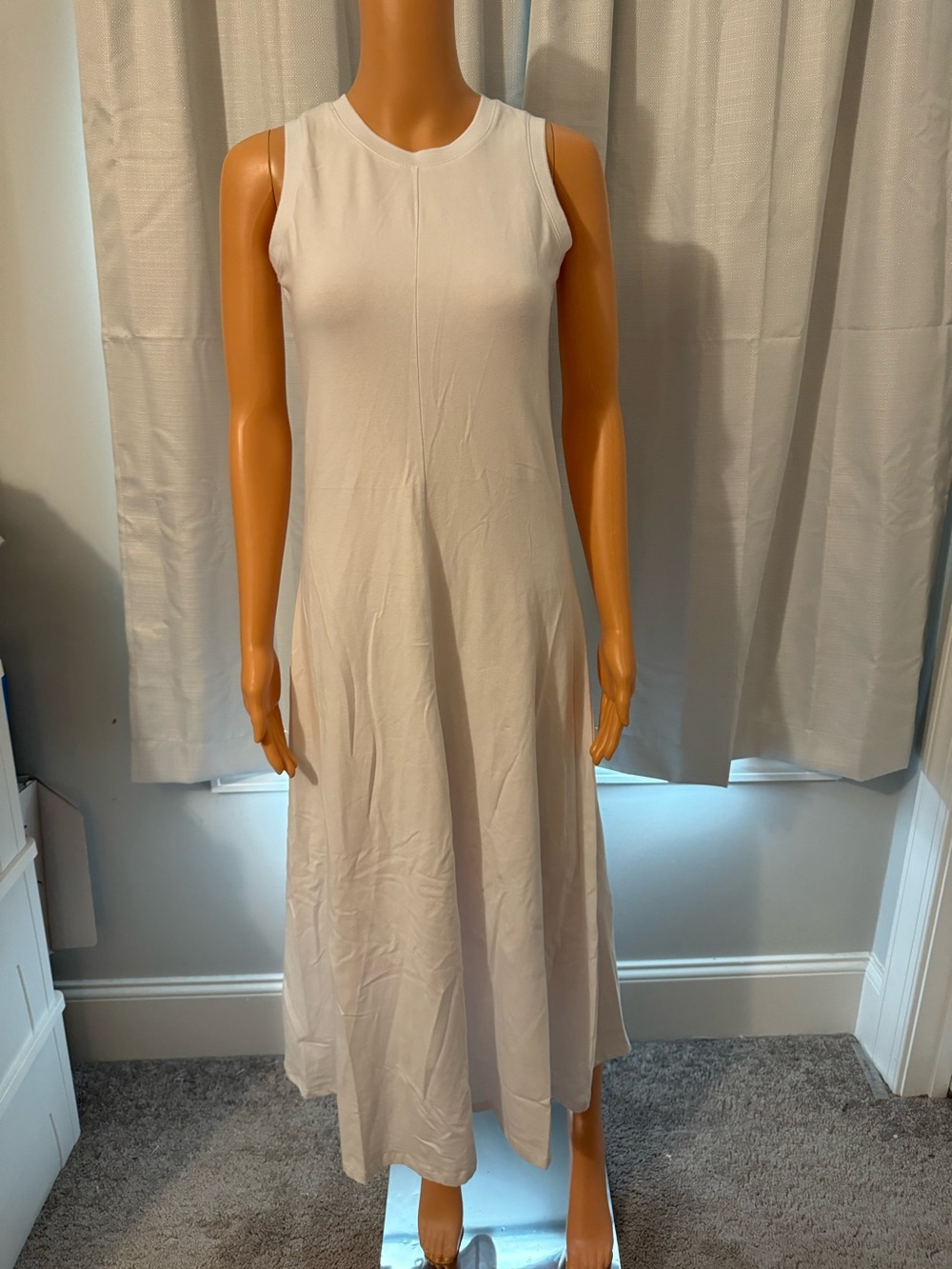 Cute Magaschoni size XS white sleeveless midi dress stretch women new